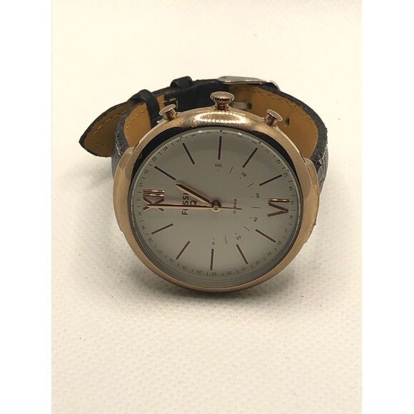 Fossil FTW5021 Women's Black Leather Analog Silver Dial Hybrid Smart Watch HO392 - Picture 5 of 9